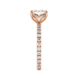 Asscher Pave Lab Grown Diamond Engagement Ring