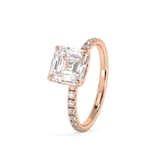 Asscher Pave Lab Grown Diamond Engagement Ring