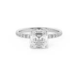 Asscher Pave Lab Grown Diamond Engagement Ring