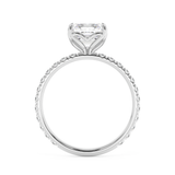 Asscher Pave Lab Grown Diamond Engagement Ring