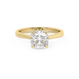 Cushion Solitaire Cathedral Lab Grown Diamond Engagement Ring