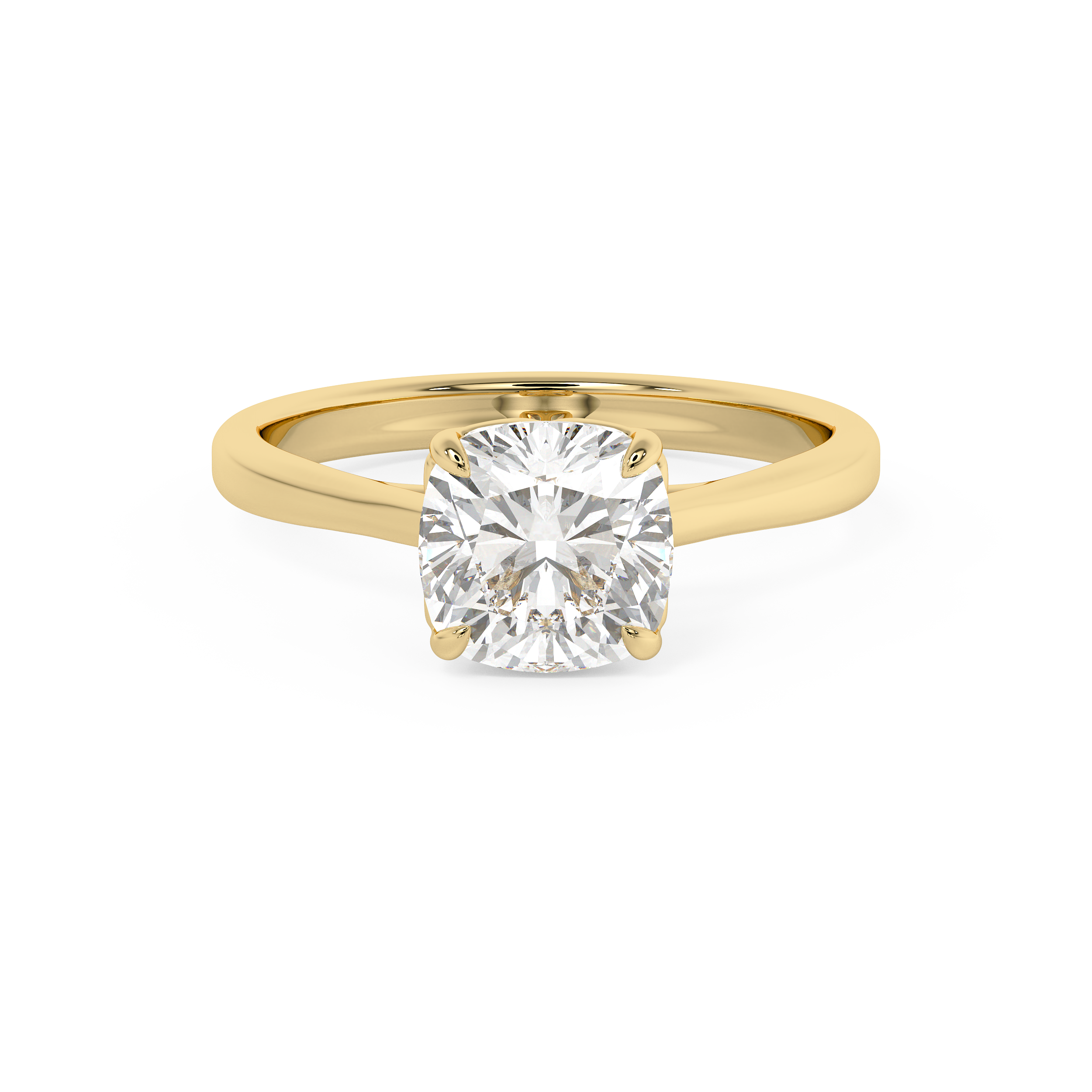 Cushion Solitaire Cathedral Lab Grown Diamond Engagement Ring