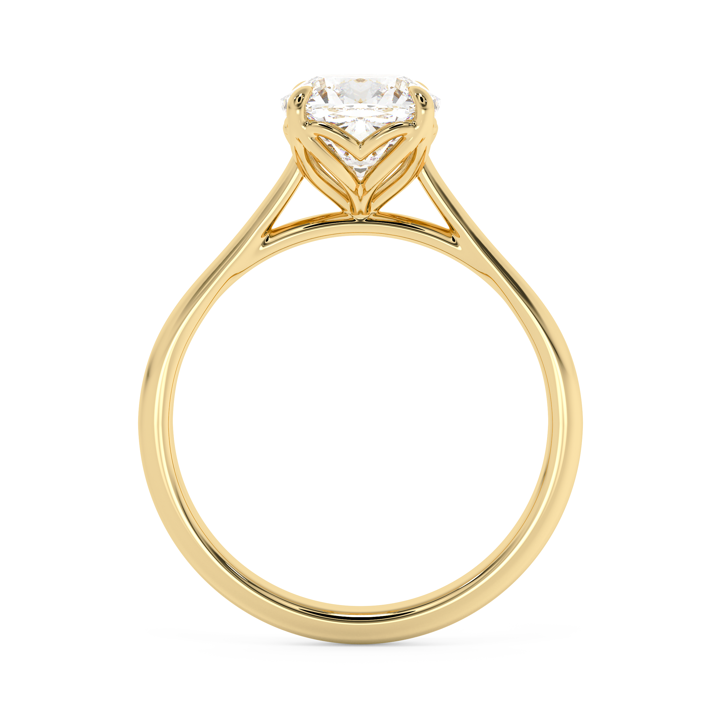 Cushion Solitaire Cathedral Lab Grown Diamond Engagement Ring