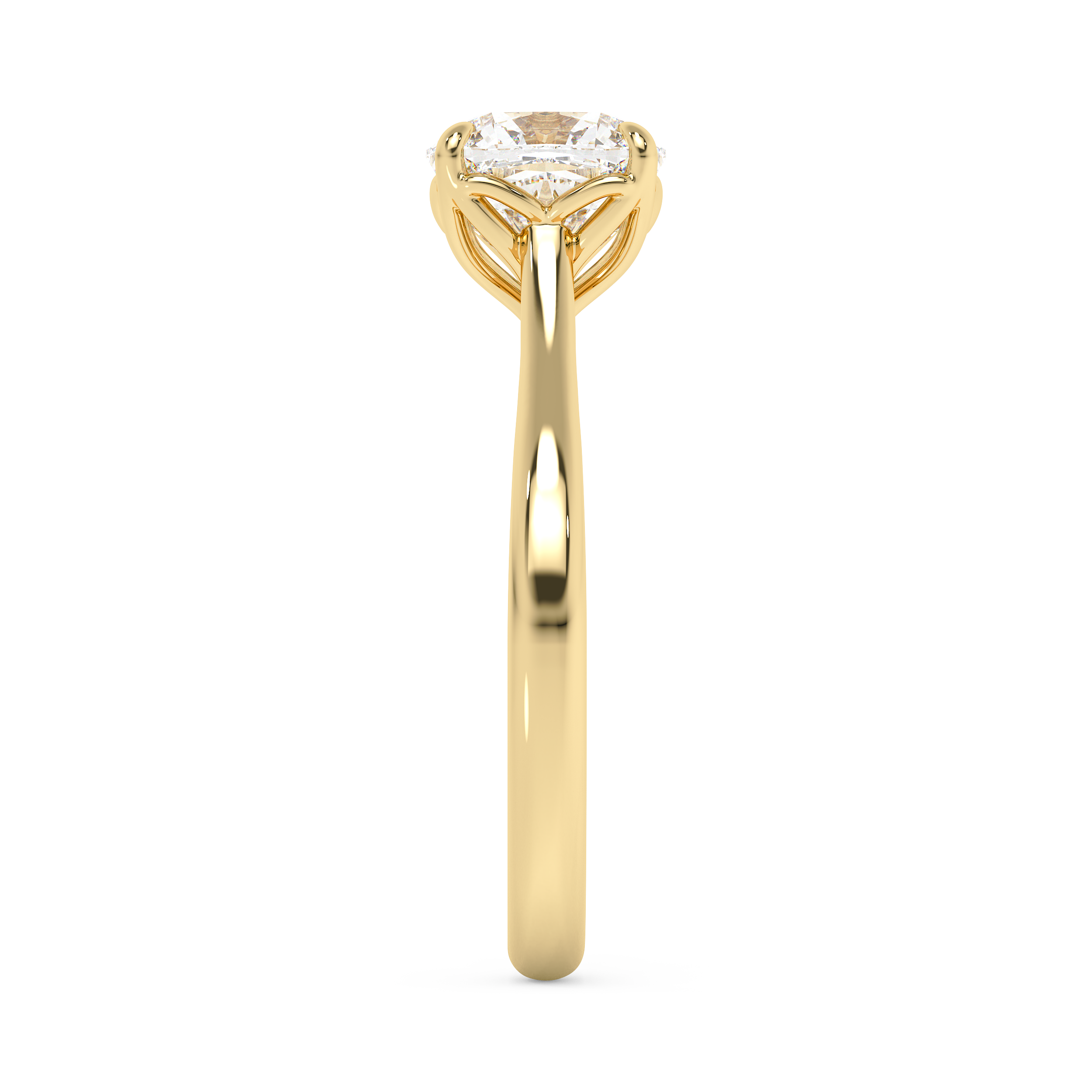 Cushion Solitaire Cathedral Lab Grown Diamond Engagement Ring