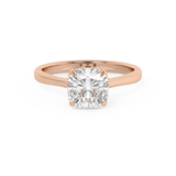 Cushion Solitaire Cathedral Lab Grown Diamond Engagement Ring