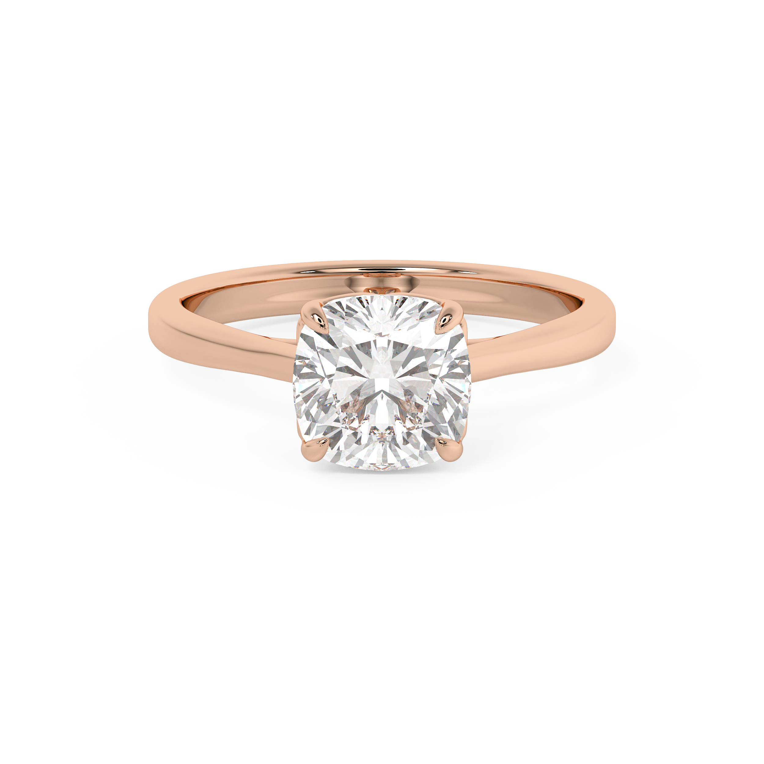 Cushion Solitaire Cathedral Lab Grown Diamond Engagement Ring