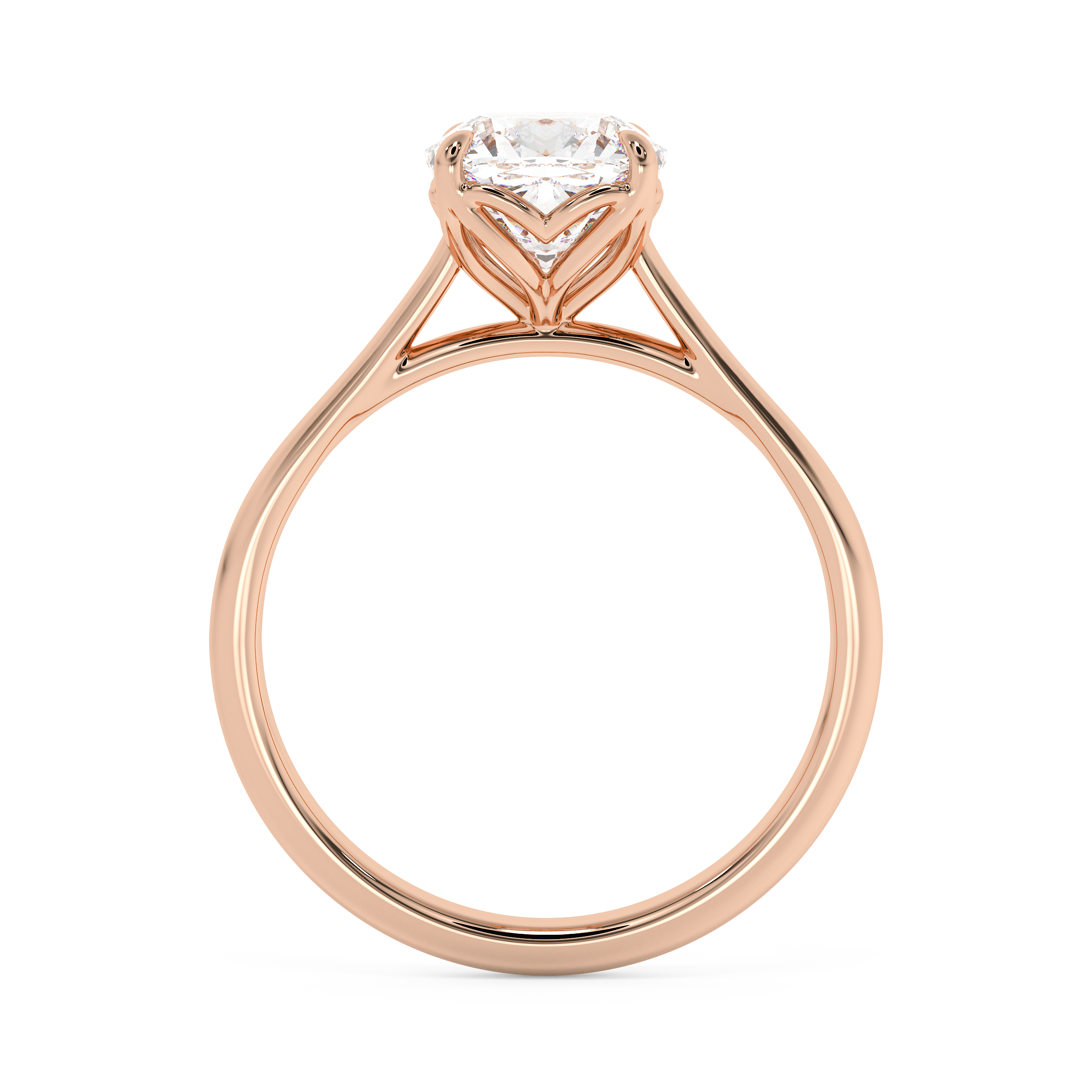 Cushion Solitaire Cathedral Lab Grown Diamond Engagement Ring