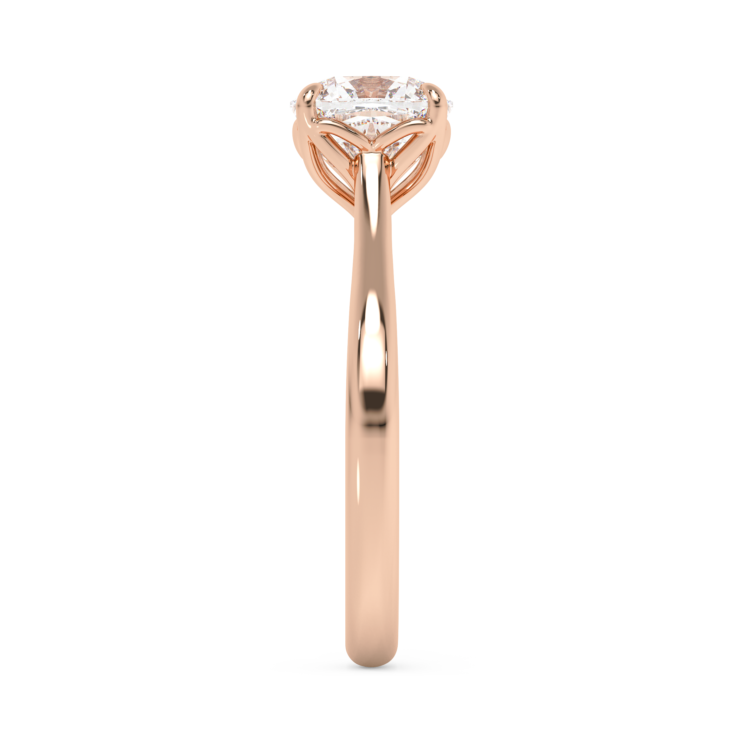 Cushion Solitaire Cathedral Lab Grown Diamond Engagement Ring