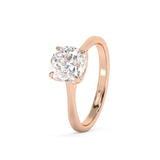 Cushion Solitaire Cathedral Lab Grown Diamond Engagement Ring
