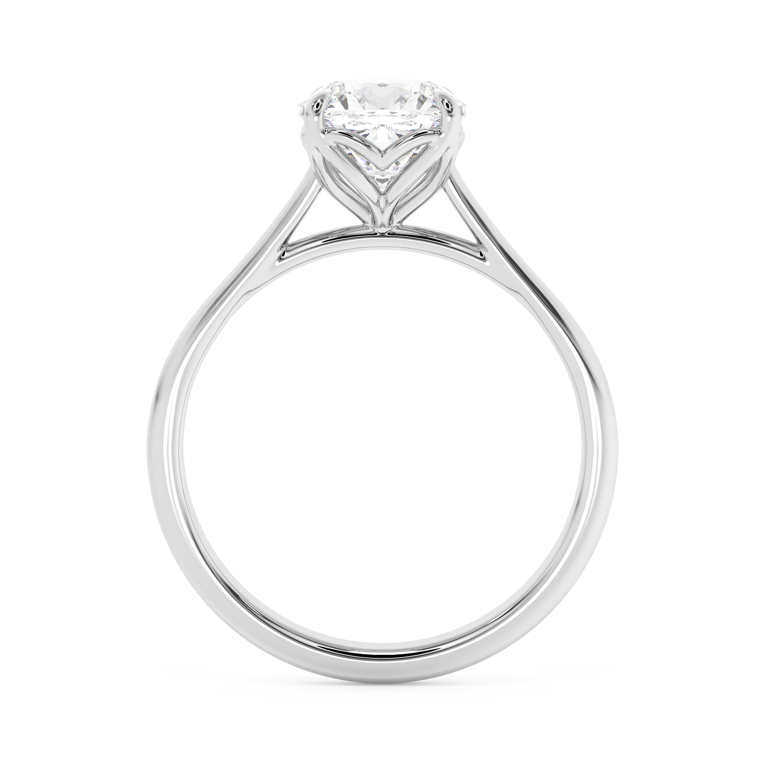 Cushion Solitaire Cathedral Lab Grown Diamond Engagement Ring