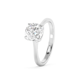 Cushion Solitaire Cathedral Lab Grown Diamond Engagement Ring