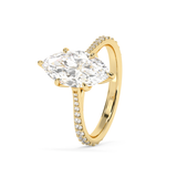 Marquise Pave Cathedral Lab Grown Diamond Engagement Ring
