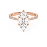 Marquise Pave Cathedral Lab Grown Diamond Engagement Ring