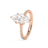 Marquise Pave Cathedral Lab Grown Diamond Engagement Ring