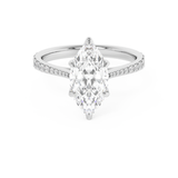 Marquise Pave Cathedral Lab Grown Diamond Engagement Ring