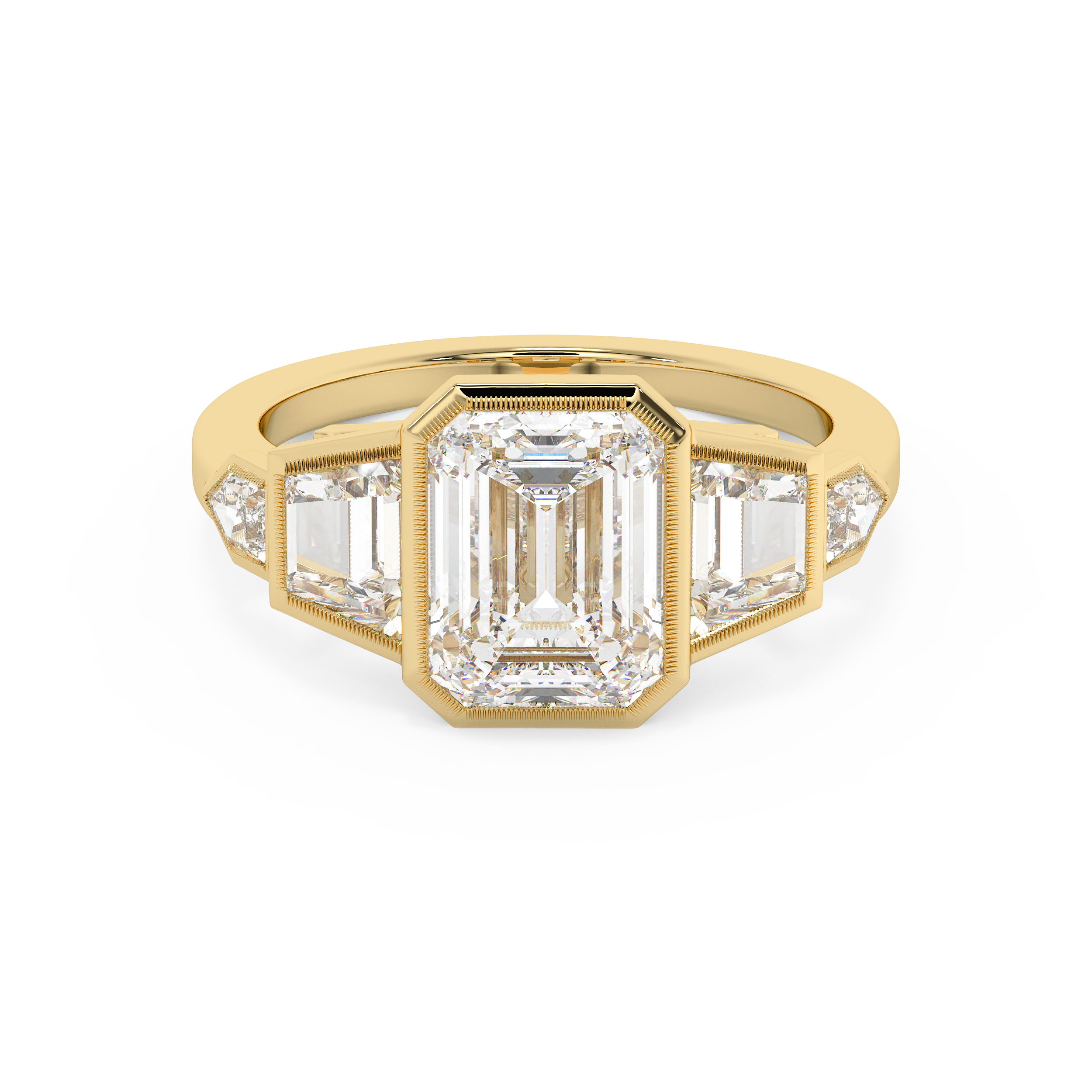 Emerald Cluster Lab Grown Diamond Engagement Ring