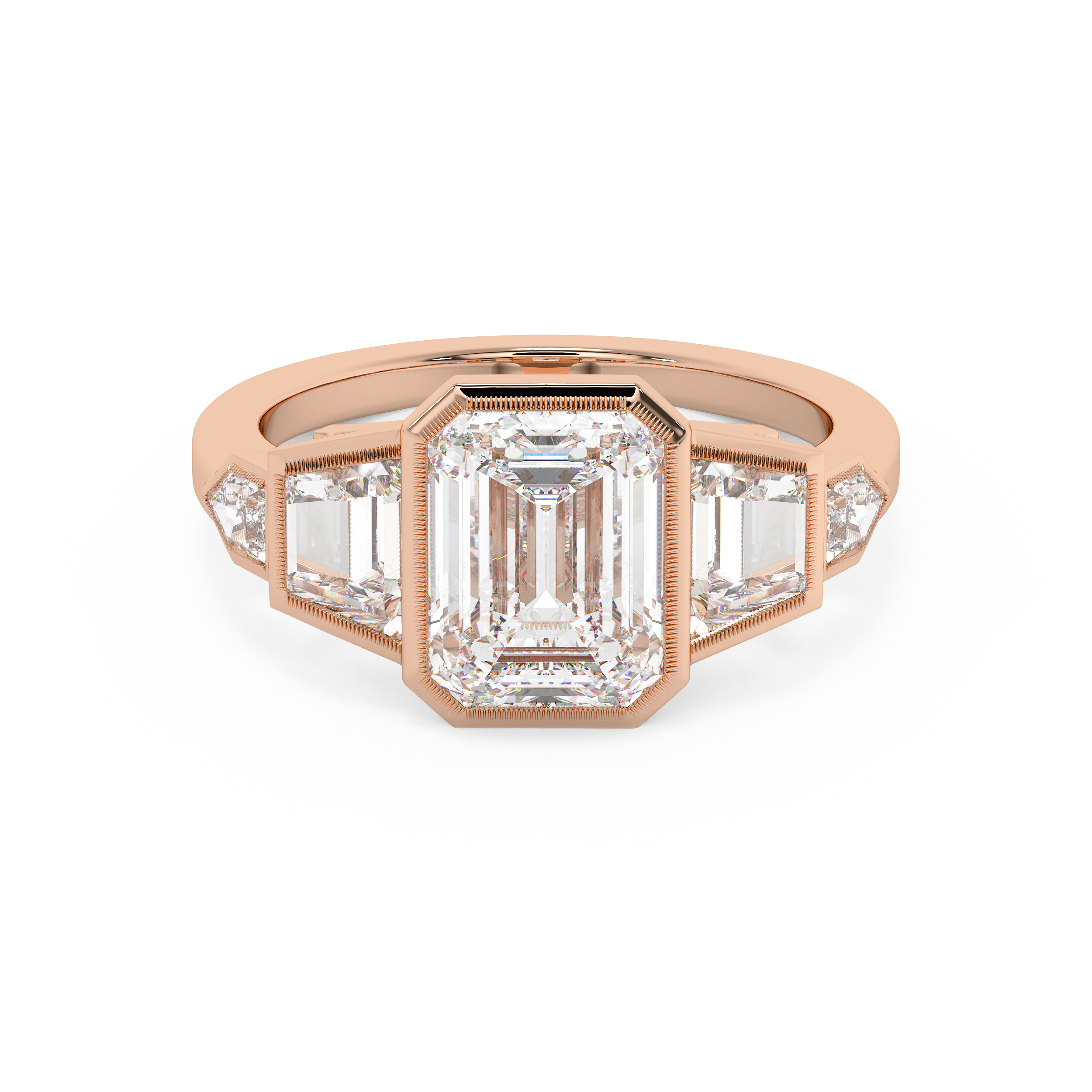 Emerald Cluster Lab Grown Diamond Engagement Ring