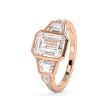 Emerald Cluster Lab Grown Diamond Engagement Ring
