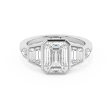 Emerald Cluster Lab Grown Diamond Engagement Ring