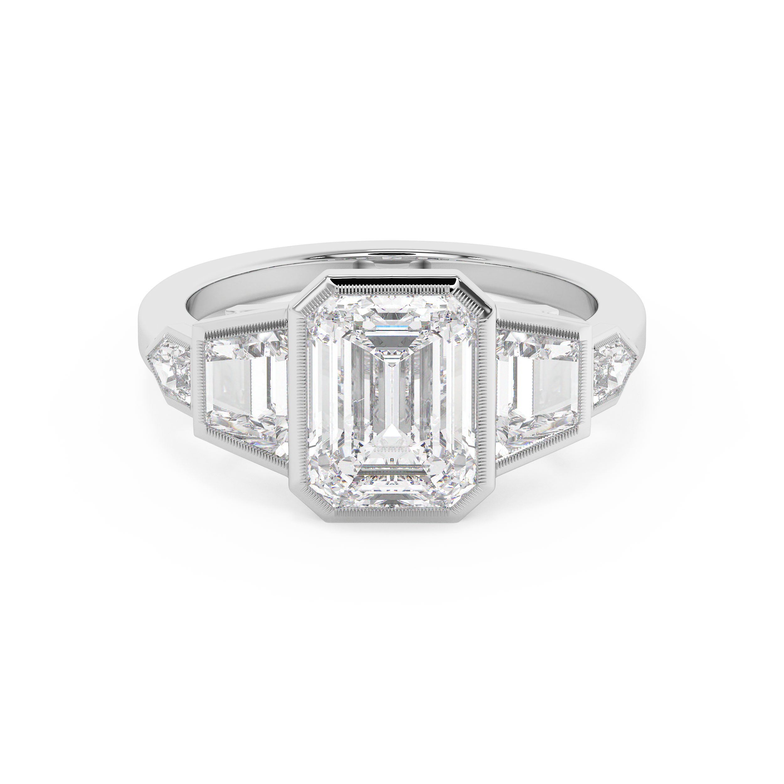 Emerald Cluster Lab Grown Diamond Engagement Ring