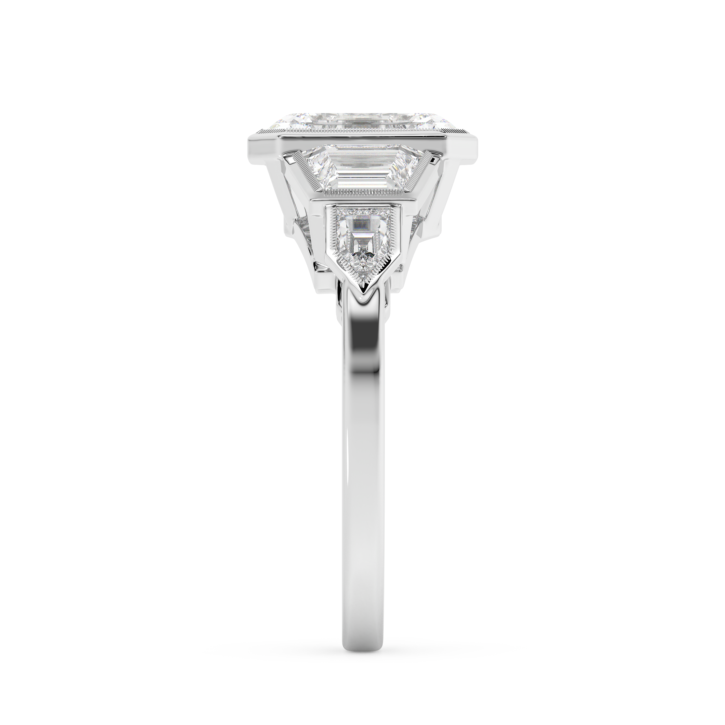 Emerald Cluster Lab Grown Diamond Engagement Ring