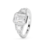 Emerald Cluster Lab Grown Diamond Engagement Ring
