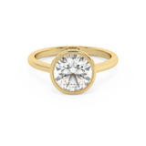 Round Full Bezel Lab Grown Diamond Engagement Ring