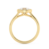 Round Full Bezel Lab Grown Diamond Engagement Ring