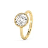 Round Full Bezel Lab Grown Diamond Engagement Ring