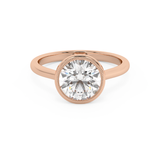 Round Full Bezel Lab Grown Diamond Engagement Ring