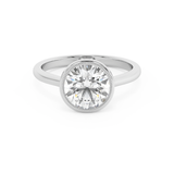 Round Full Bezel Lab Grown Diamond Engagement Ring