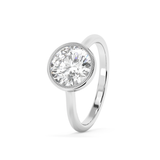 Round Full Bezel Lab Grown Diamond Engagement Ring