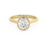 Pear Full Bezel Lab Grown Diamond Engagement Ring