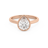 Pear Full Bezel Lab Grown Diamond Engagement Ring