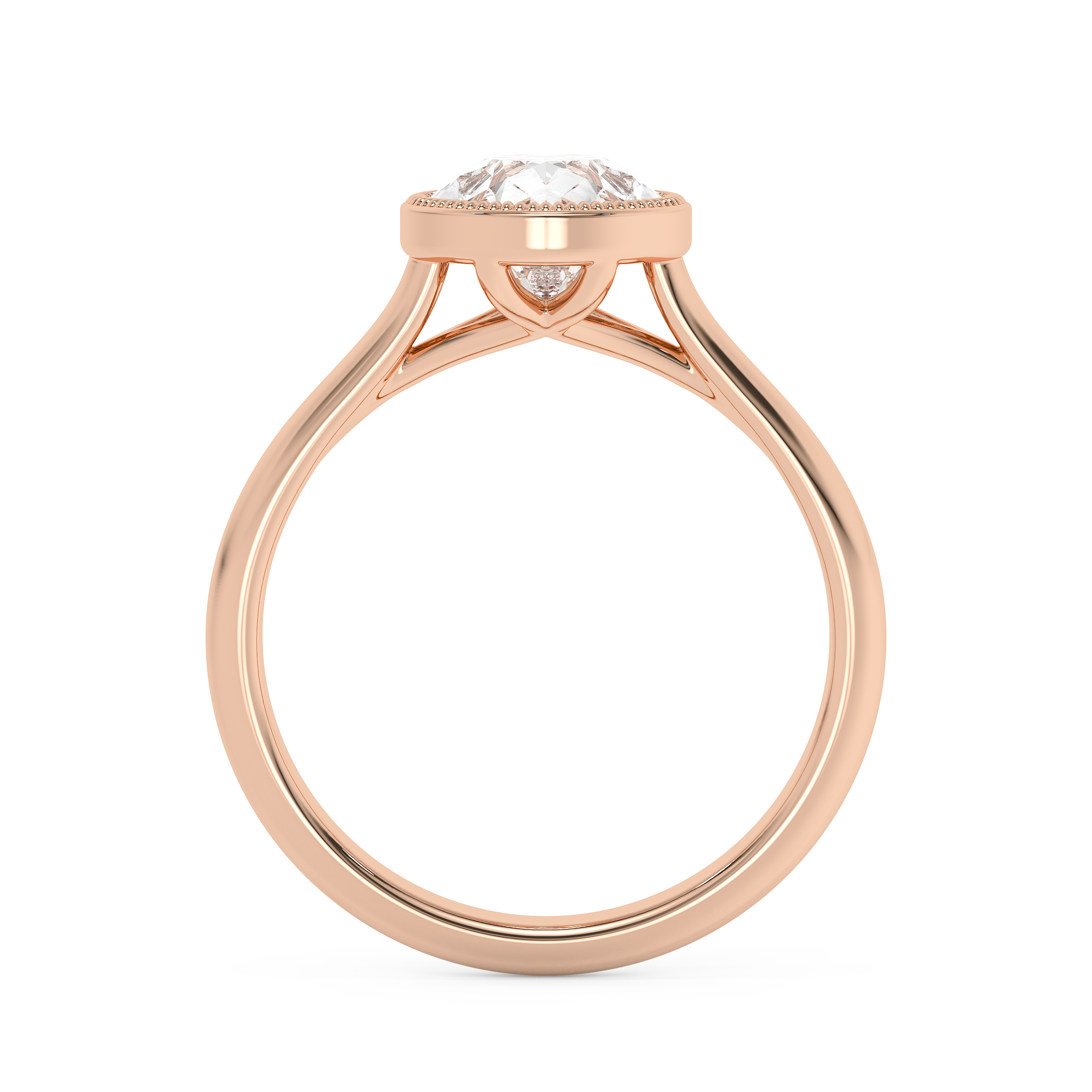 Pear Full Bezel Lab Grown Diamond Engagement Ring