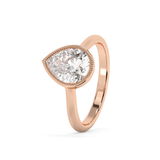 Pear Full Bezel Lab Grown Diamond Engagement Ring