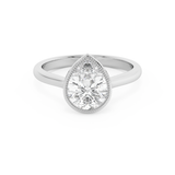 Pear Full Bezel Lab Grown Diamond Engagement Ring
