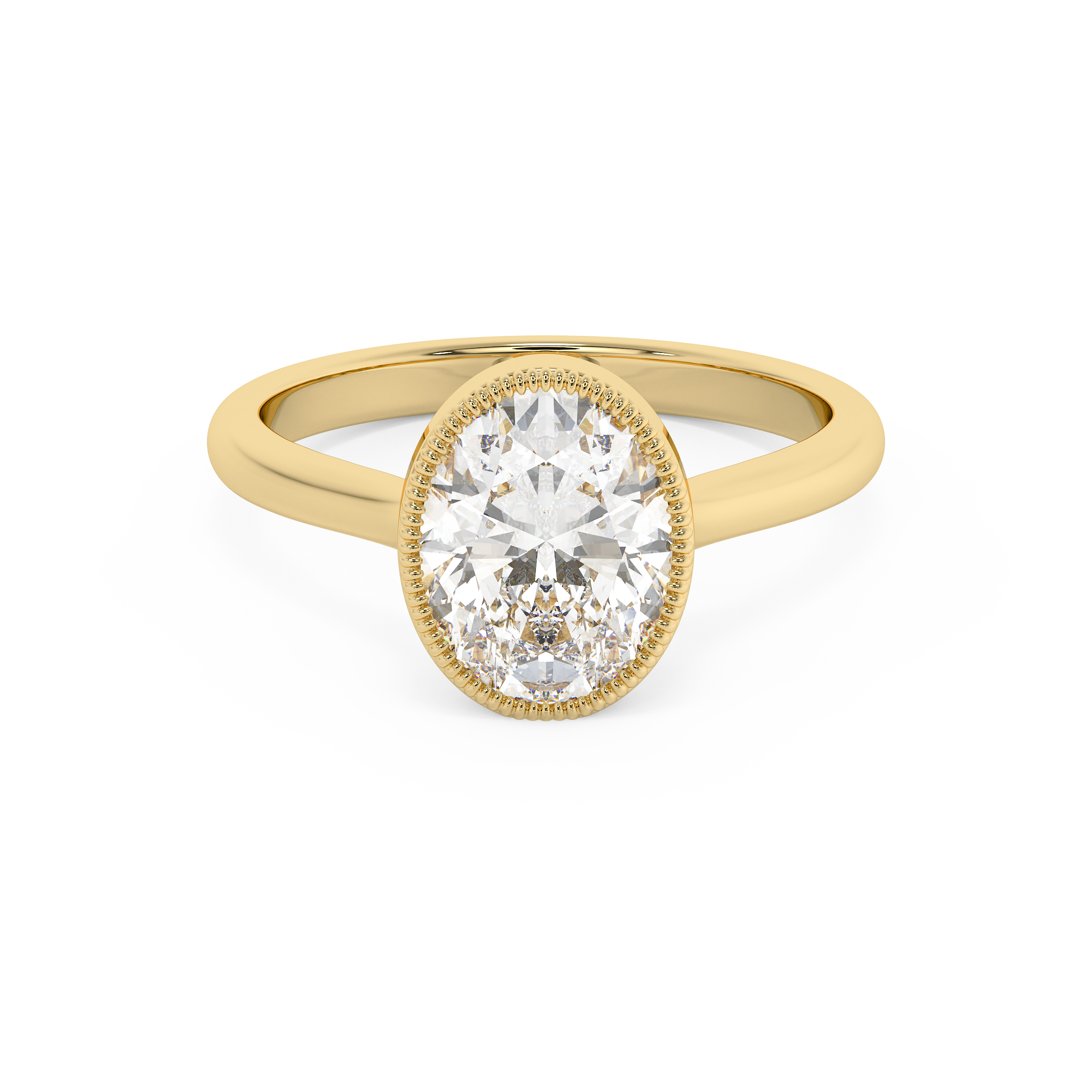 Oval Full Bezel Lab Grown Diamond Engagement Ring
