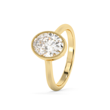 Oval Full Bezel Lab Grown Diamond Engagement Ring