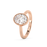 Oval Full Bezel Lab Grown Diamond Engagement Ring