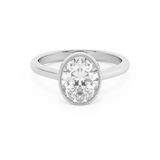 Oval Full Bezel Lab Grown Diamond Engagement Ring