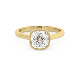 Cushion Full Bezel Lab Grown Diamond Engagement Ring