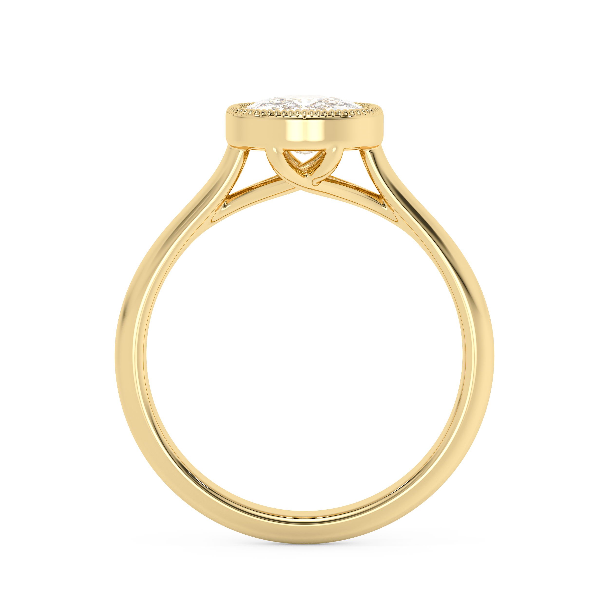Cushion Full Bezel Lab Grown Diamond Engagement Ring