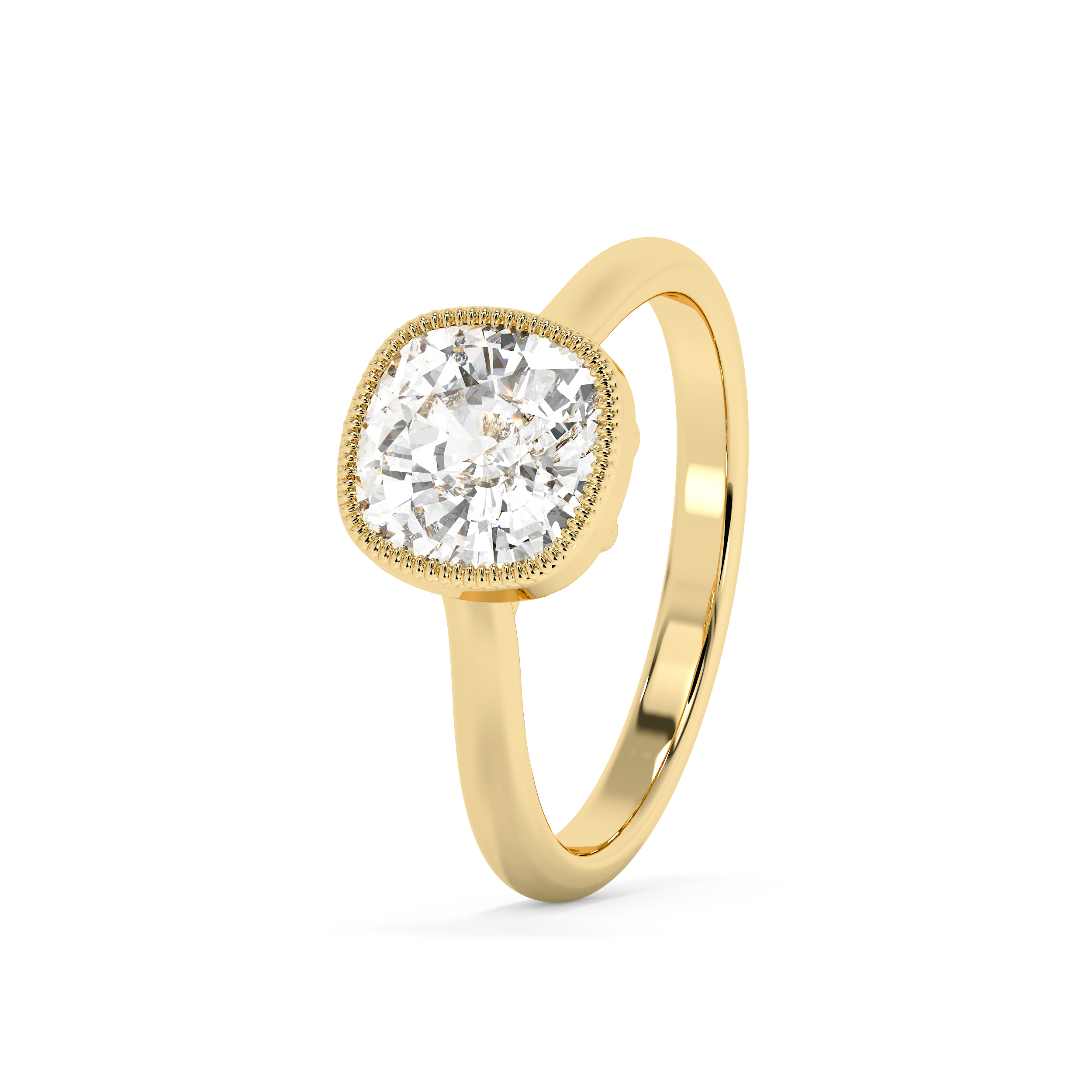 Cushion Full Bezel Lab Grown Diamond Engagement Ring
