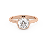 Cushion Full Bezel Lab Grown Diamond Engagement Ring