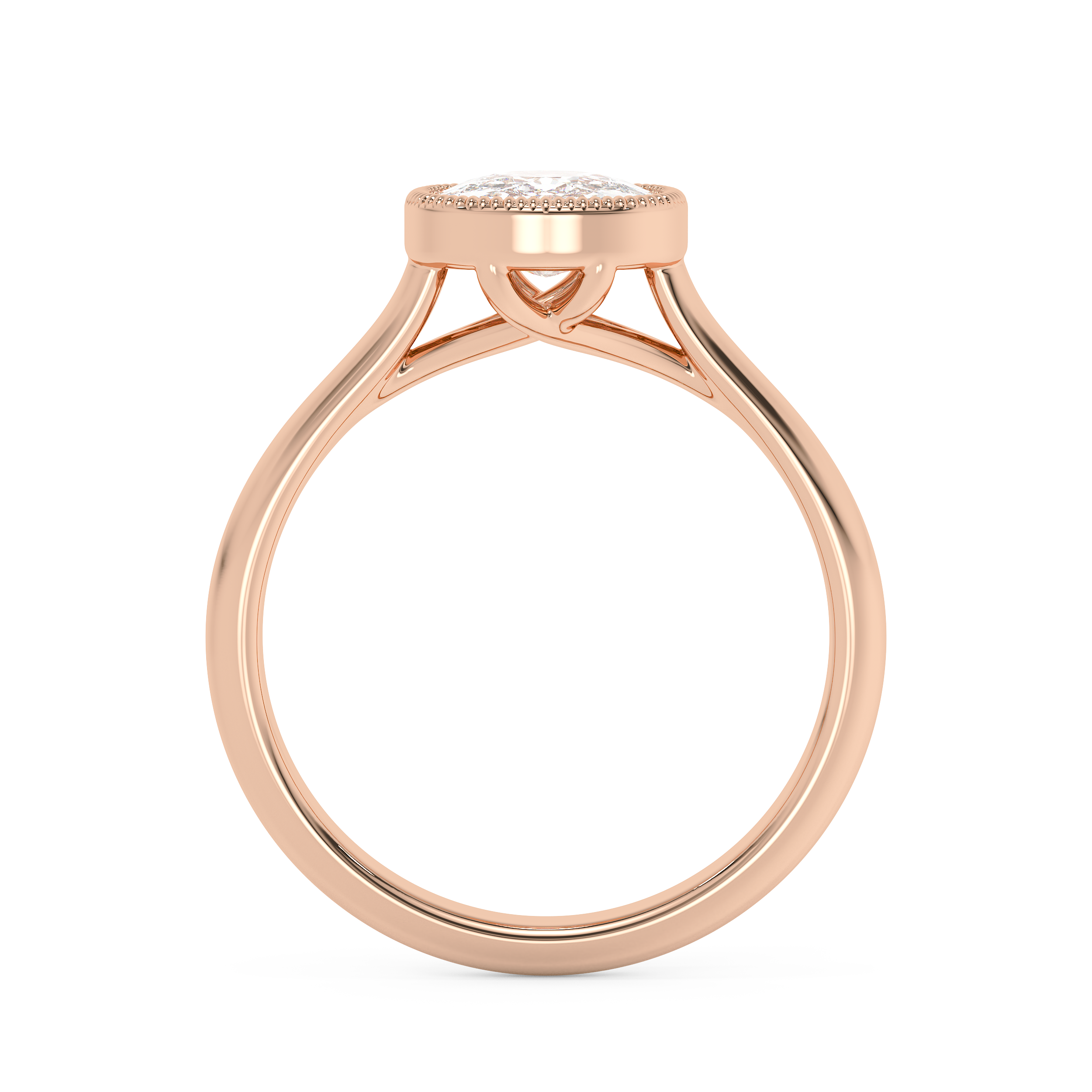 Cushion Full Bezel Lab Grown Diamond Engagement Ring