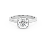 Cushion Full Bezel Lab Grown Diamond Engagement Ring
