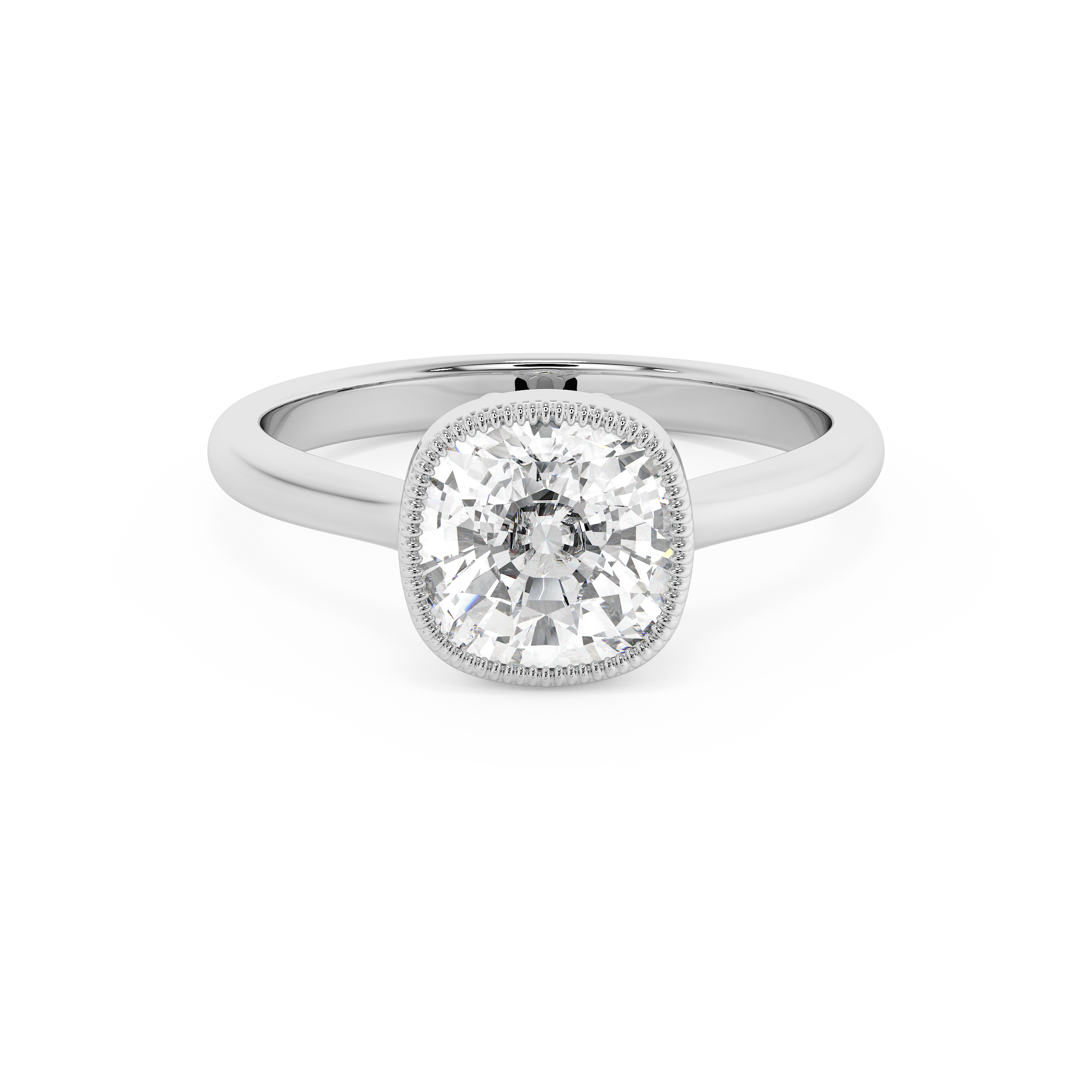 Cushion Full Bezel Lab Grown Diamond Engagement Ring