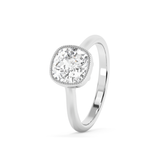 Cushion Full Bezel Lab Grown Diamond Engagement Ring