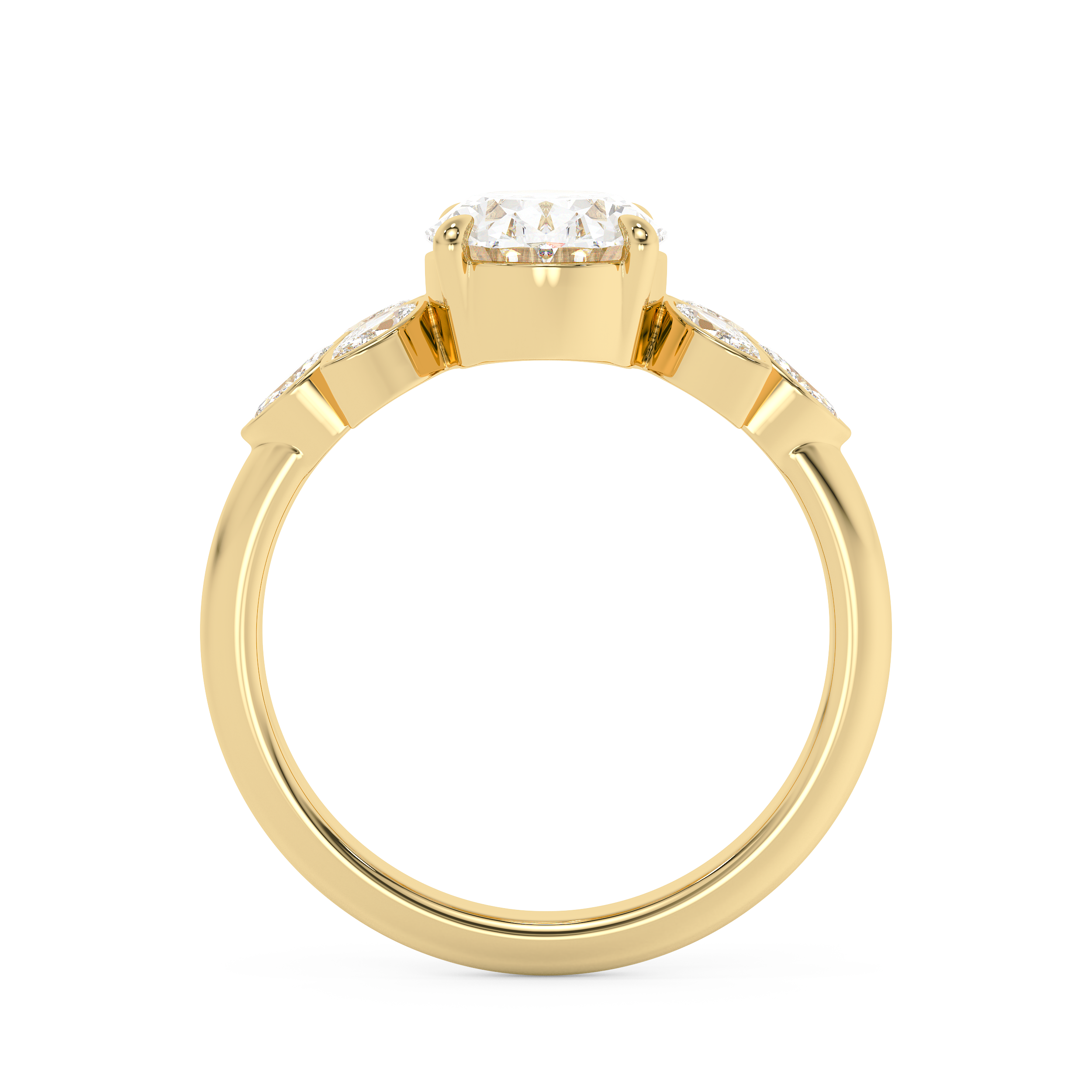 Oval Cluster Lab Grown Diamond Engagement Ring
